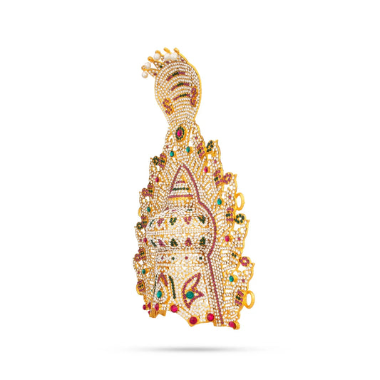 Stone Crown - 12 x 8 Inches | Nag Design Stone Kireedam/ Stone Mukut for Pooja - Head & Face Accessories