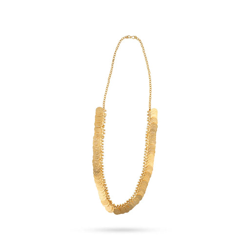 Kasu Mala - 6.5 Inches | 75 Coin Kaasu Mala/ Gold Polish Kasumalai for Deity Decor - Neck & Body Accessories
