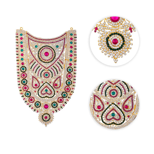 Stone Necklace - 12 Inches | Stone Haram/ Multicolour Stone Jewellery for Deity - Neck & Body Accessories