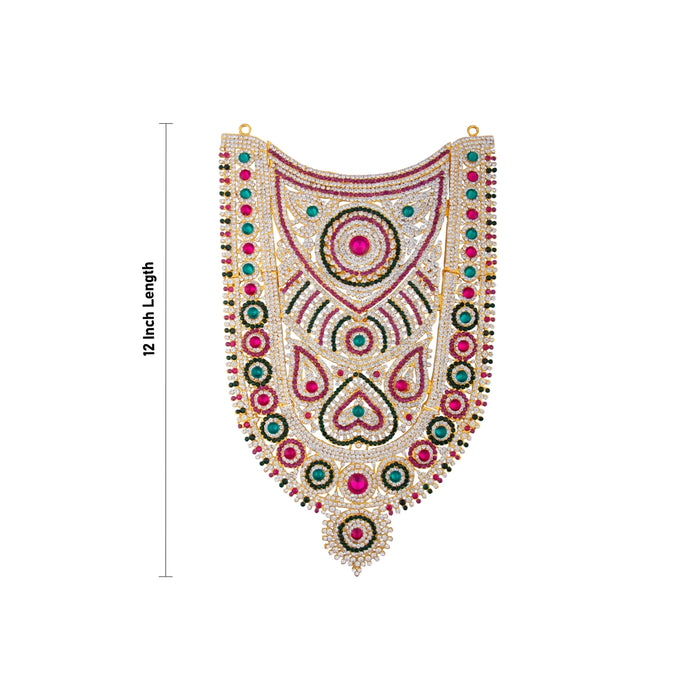Stone Necklace - 12 Inches | Stone Haram/ Multicolour Stone Jewellery for Deity - Neck & Body Accessories