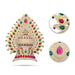 Stone Half Crown - 10.5 x 8.5 Inches | Stone Kireedam/ Multicolour Stone Mukut for Pooja - Head & Face Accessories