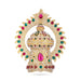 Stone Half Crown - 8.5 x 6.5 Inches | Stone Kireedam/ Multicolour Stone Mukut for Pooja - Head & Face Accessories