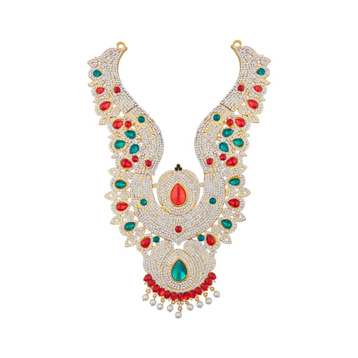 Stone Haram Set - 12 Inches | Multicolour Stone Jewellery/ Two Step Stone Necklace for Deity - Neck & Body Accessories