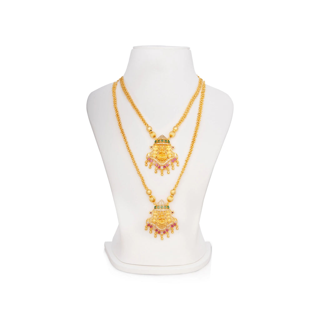 Haram Necklace Pair - 11 Inches | Gold Polish Jewellery/ Jewelry for Women/ 90 Gms Approx