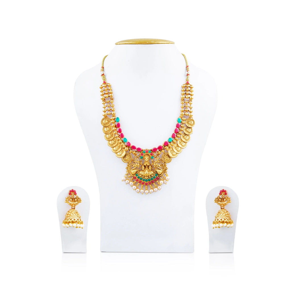 Necklace with Earings Set - 6 Inches | Artificial Jewellery/ Gold Polish Jewelry for Women/ Assorted Design