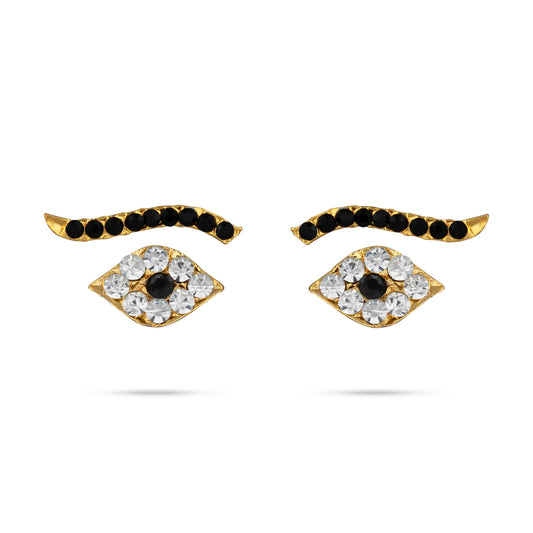 Stone Eye Pair - 1 Inch | Black & White Stone Kanmalar/ Amman Kanmalar for Deity Decor - Head & Face Accessories