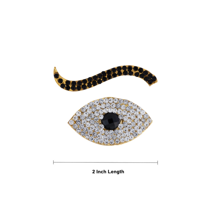 Stone Eye Pair - 2 Inches | Amman Kanmalar/ Stone Kanmalar for Deity - Head & Face Accessories