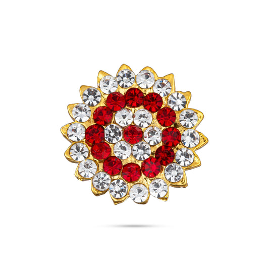 Stone Pottu - 0.75 Inches | Amman Pottu/ Stone Bindi/ Stone Tilak for Deity/ Assorted Colour - Head & Face Accessories