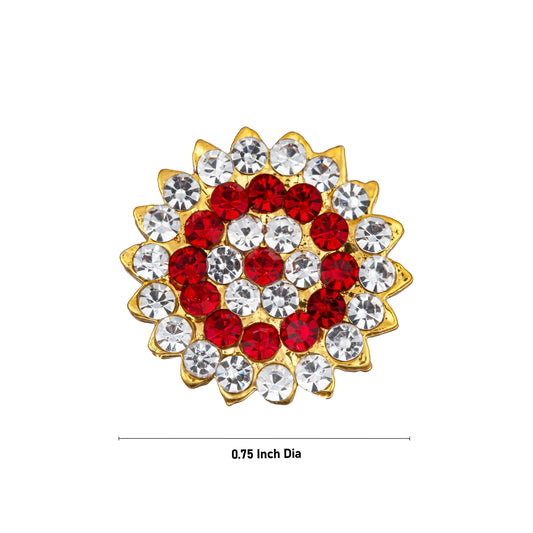 Stone Pottu - 0.75 Inches | Amman Pottu/ Stone Bindi/ Stone Tilak for Deity/ Assorted Colour - Head & Face Accessories