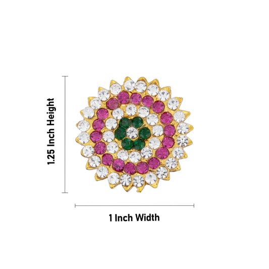 Stone Bindi - 1 Inch | Stone Pottu/ Multicolor Stone Bindi/ Bindi With Stone for Deity - Head & Face Accessories