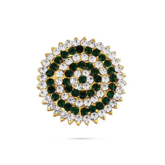 Stone Pottu - 1.25 Inches | Amman Pottu/ Stone Bindi/ Stone Tilak for Deity/ Assorted Colour - Head & Face Accessories
