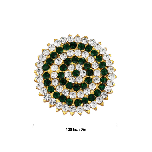 Stone Pottu - 1.25 Inches | Amman Pottu/ Stone Bindi/ Stone Tilak for Deity/ Assorted Colour - Head & Face Accessories