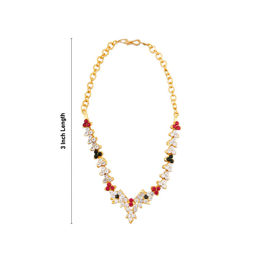 Stone Necklace - 3 Inches | Artificial Jewelry/ Multicolour Stone Jewellery for Deity - Neck & Body Accessories