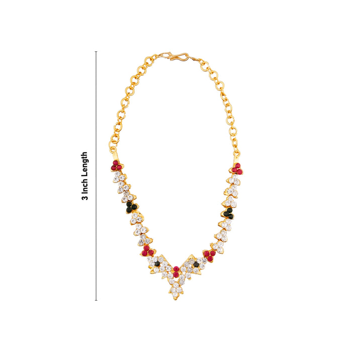 Stone Necklace - 3 Inches | Artificial Jewelry/ Multicolour Stone Jewellery for Deity