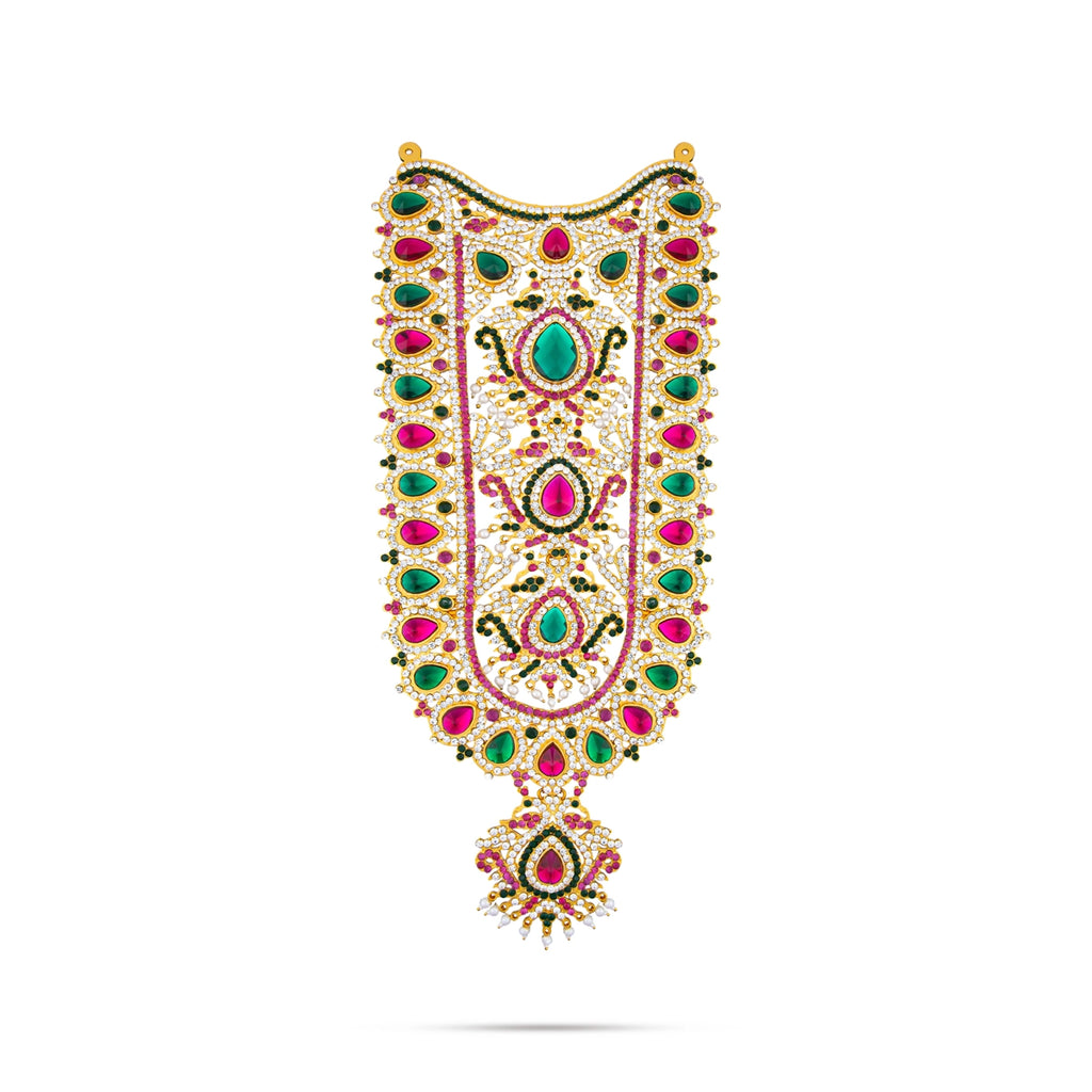 Stone Haram - 14 x 5.5 Inches | Multicolour Stone Jewellery/ Stone Necklace/ Artificial Jewelry for Deity