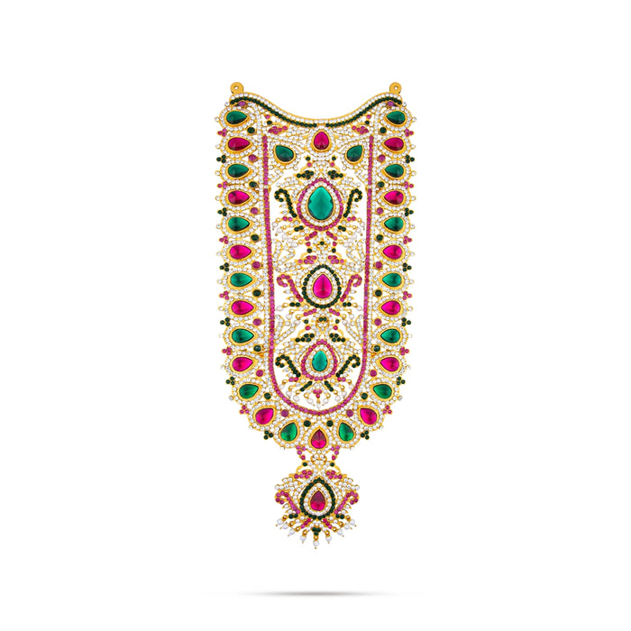 Stone Haram - 14 x 5.5 Inches | Multicolour Stone Jewellery/ Stone Necklace/ Artificial Jewelry for Deity