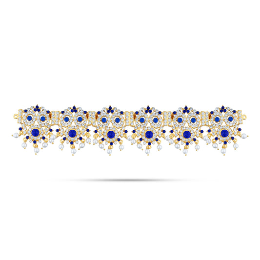 Stone Hip Belt - 9.5 Inches | Pearls & Stone Design Artificial Jewelry/ Waist Belt for Deity - Waist & Leg Accessories