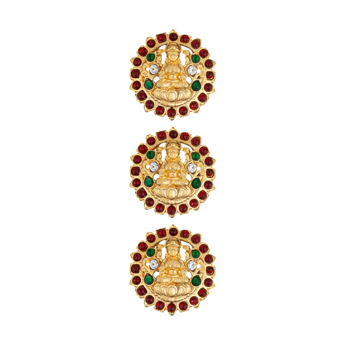Kemp Stone Jada Pin- 1.5 x 1.5 Inches | Lakshmi Jada Bit / Dance Jewellery/ Jada Billa / Hair Accessory for Women - Dance Jewellery