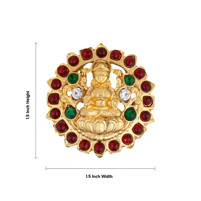 Kemp Stone Jada Pin- 1.5 x 1.5 Inches | Lakshmi Jada Bit / Dance Jewellery/ Jada Billa / Hair Accessory for Women - Dance Jewellery