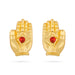 Hastham - 2.75 x 1.5 Inches | Single Stone Artificial Hand/ Gold Polish Hastam for Deity - Neck & Body Accessories