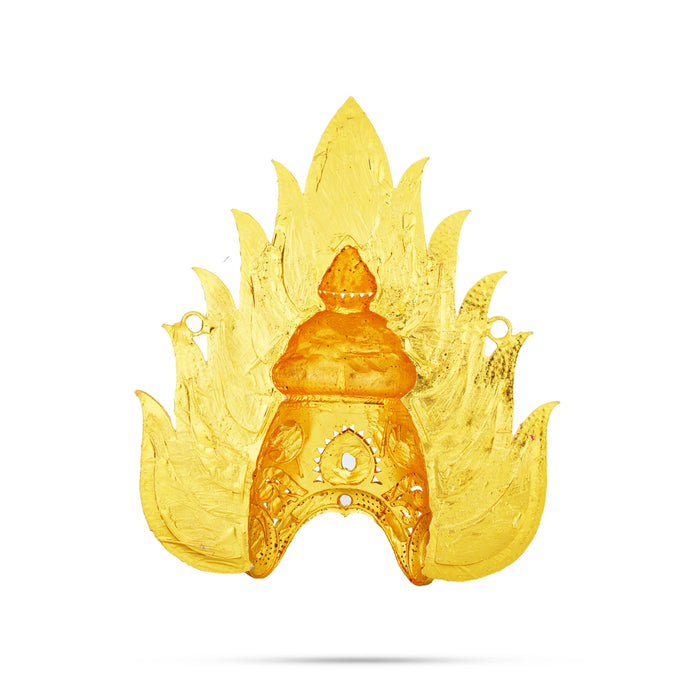 Half Crown - 9.75 x 8.25 Inches | Enamel & Multicolour Stone Design Kireedam/ Sudar Design Kiridam for Deity - Head & Face Accessories