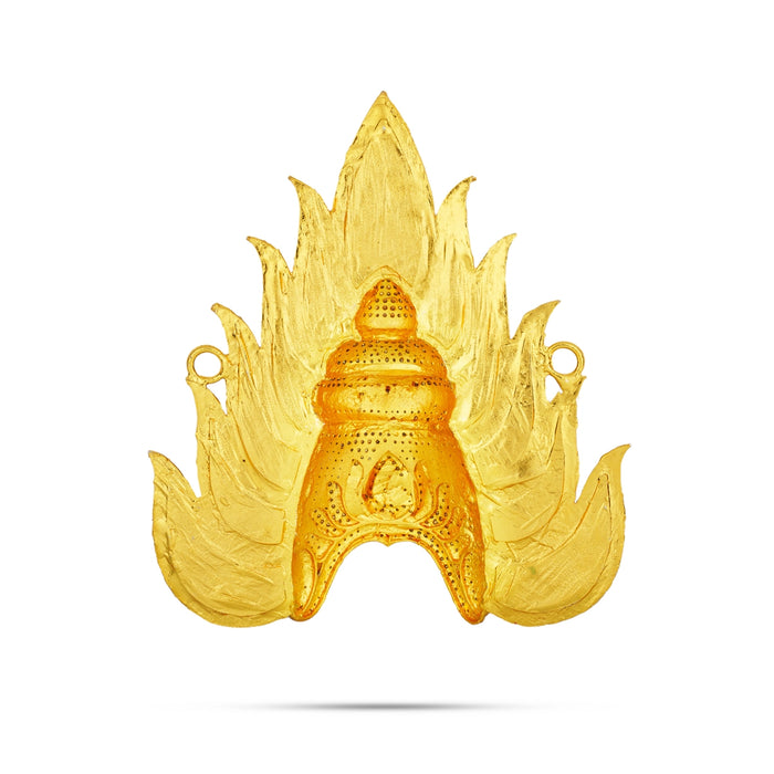 Half Crown - 7 x 6.5 Inches | Enamel & Multicolour Stone Design Kireedam/ Sudar Design Kiridam for Deity - Head & Face Accessories