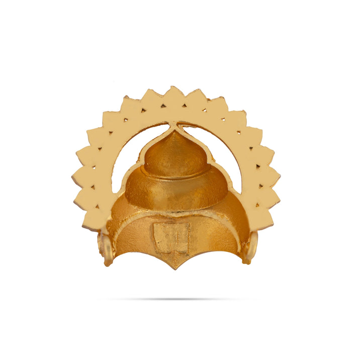 Half Crown With Arch - 1.75 x 1.75 Inches | Gold Polish & Stone Design Kireedam/ Kiridam/ Mukut for Deity - Head & Face Accessories