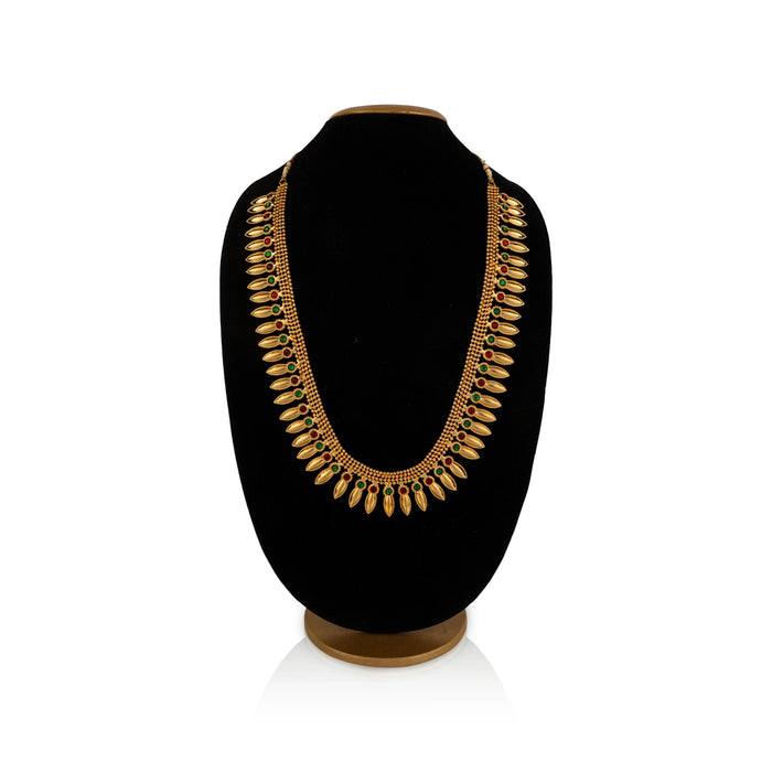 Kemp Haram - 11.5 Inches | Gold Polish & Stone Design Bharatanatyam Jewellery/ Artificial Jewelry for Dance - Bharatanatyam Jewellery