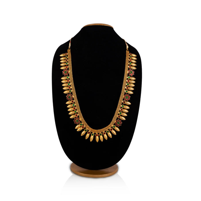 Kemp Haram - 11.5 Inches | Artificial Jewelry/ Gold Polish & Stone Design Bharatanatyam Jewellery for Dance - Bharatanatyam Jewellery