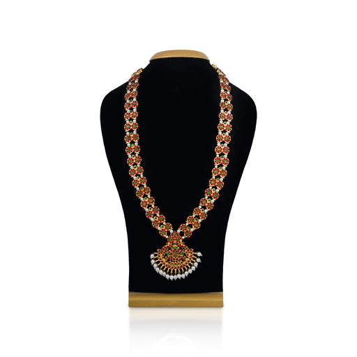 Kemp Stone Haram - 12.5 Inches | Kemp Long Necklace/ Multi Colour Stone Jewellery for Dance - Dance Jewellery