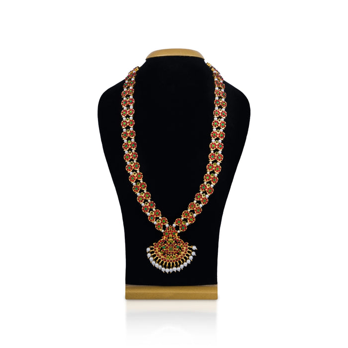 Kemp Stone Haram - 12.5 Inches | Kemp Long Necklace/ Multi Colour Stone Jewellery for Dance - Dance Jewellery