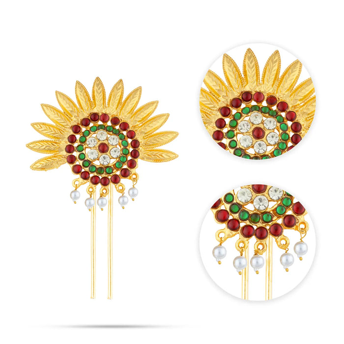 Kemp Jada Billa - 3.5 Inches | Gold Polish Jada Pin/ Dance Jewellry / Hair Accessory for Women