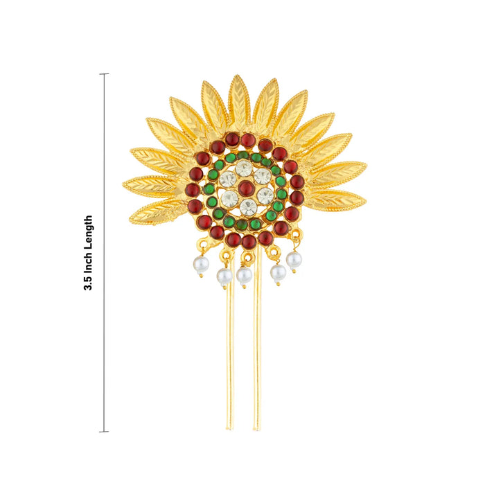 Kemp Jada Billa - 3.5 Inches | Gold Polish Jada Pin/ Dance Jewellry / Hair Accessory for Women