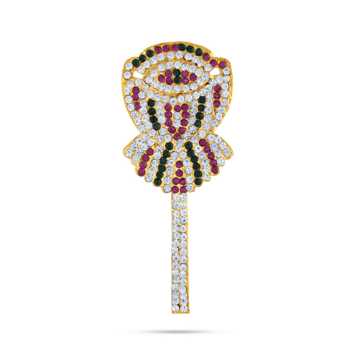 Artificial Lotus - 3.5 x 1.25 Inches | Multicolour Stone Lotus/ Artificial Jewellery for Deity