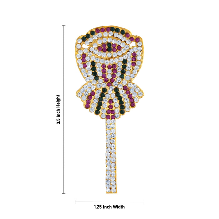 Artificial Lotus - 3.5 x 1.25 Inches | Multicolour Stone Lotus/ Artificial Jewellery for Deity