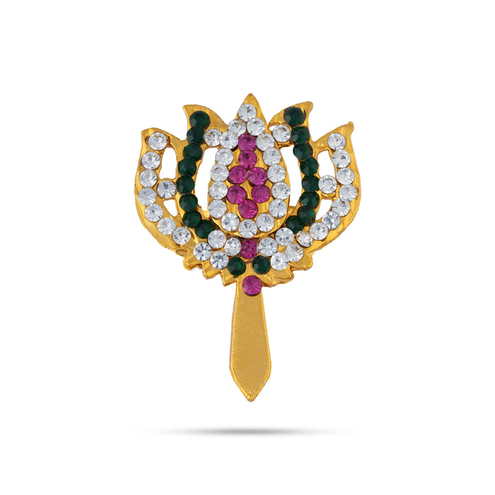 Stone Lotus - 1.75 x 1.25 Inches | Artificial Jewellery / Multicolour Stone Lotus for Deity