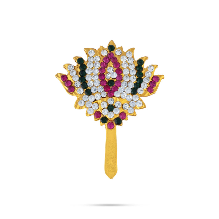 Artificial Stone Lotus - 2 x 1.5 Inches | Multicolour Stone Lotus / Stone Lotus for Deity Decor