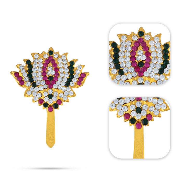 Artificial Stone Lotus - 2 x 1.5 Inches | Multicolour Stone Lotus / Stone Lotus for Deity Decor