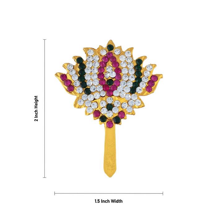 Artificial Stone Lotus - 2 x 1.5 Inches | Multicolour Stone Lotus / Stone Lotus for Deity Decor