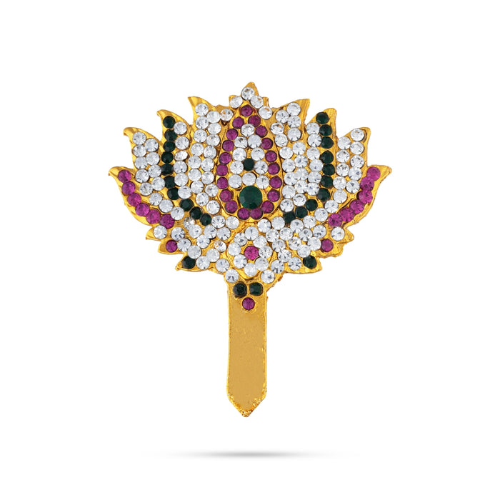 Stone Lotus - 3.5 x 1.25 Inches | Multicolour Stone Lotus / Artificial Accessory for Deity