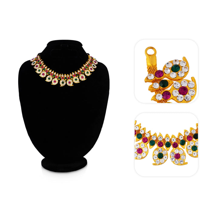 Mango Necklace - 1 x 9 Inches | Multicolour Stone necklace / Mango Jewelry / Jewellery for Deity