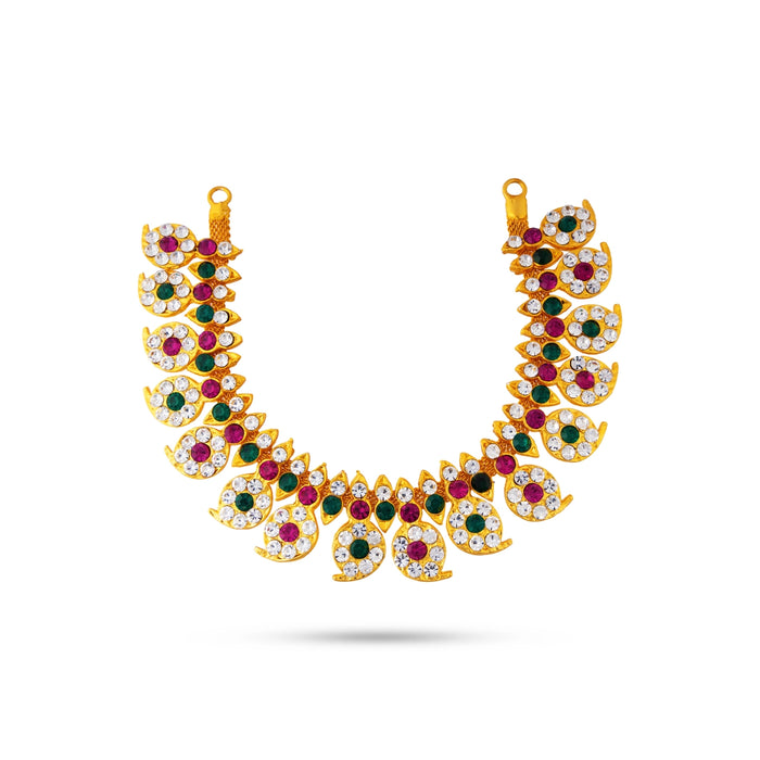 Mango Necklace - 1 x 9 Inches | Multicolour Stone necklace / Mango Jewelry / Jewellery for Deity
