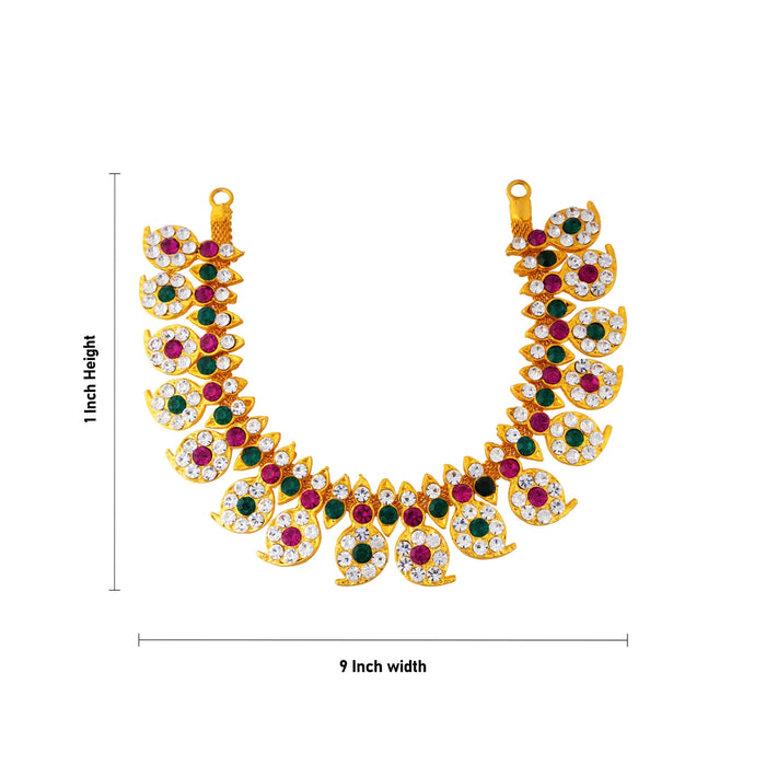 Mango Necklace - 1 x 9 Inches | Multicolour Stone necklace / Mango Jewelry / Jewellery for Deity