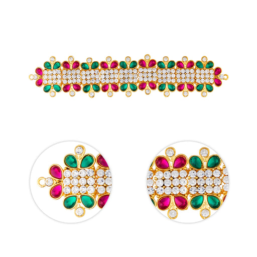 Hip Belt - 1.25 x 7 Inches | 9 Bit / Multicolour Stone Jewellery / Waist Belt / Artificial Jewelry For Deity - Waist & Leg Accessories
