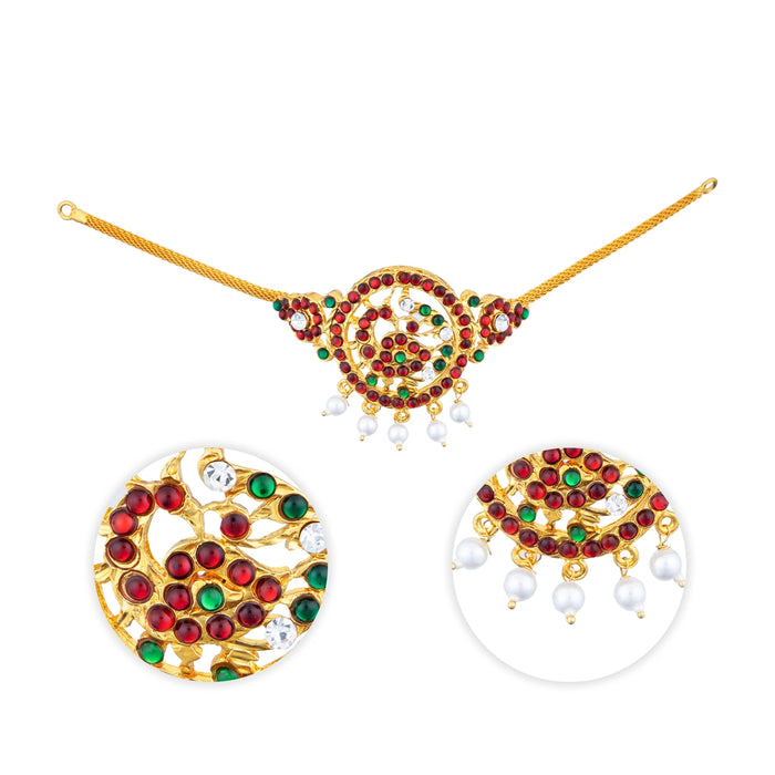 Kemp Baju Band Pair - 8 Inches | Bharatanatyam Jewelry/ Multicolour Stone Jewellery for Dance/ 60 Gms