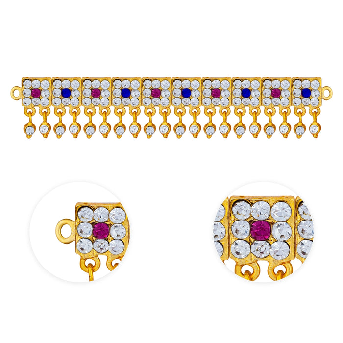 Hip Belt - 4 Inches | Multicolour Stone Jewellery/ Waist Belt/ Artificial Jewelry/ Stone Belt For Deity - Waist & Leg Accessories