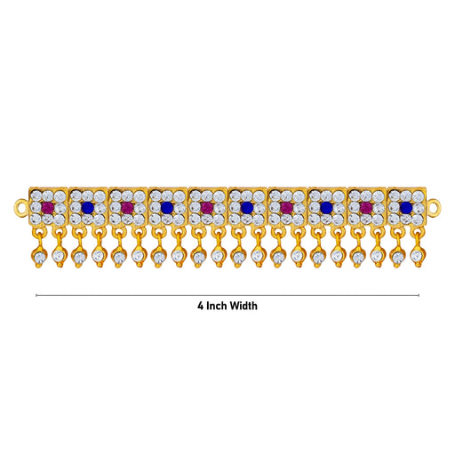 Hip Belt - 4 Inches | Multicolour Stone Jewellery/ Waist Belt/ Artificial Jewelry/ Stone Belt For Deity - Waist & Leg Accessories