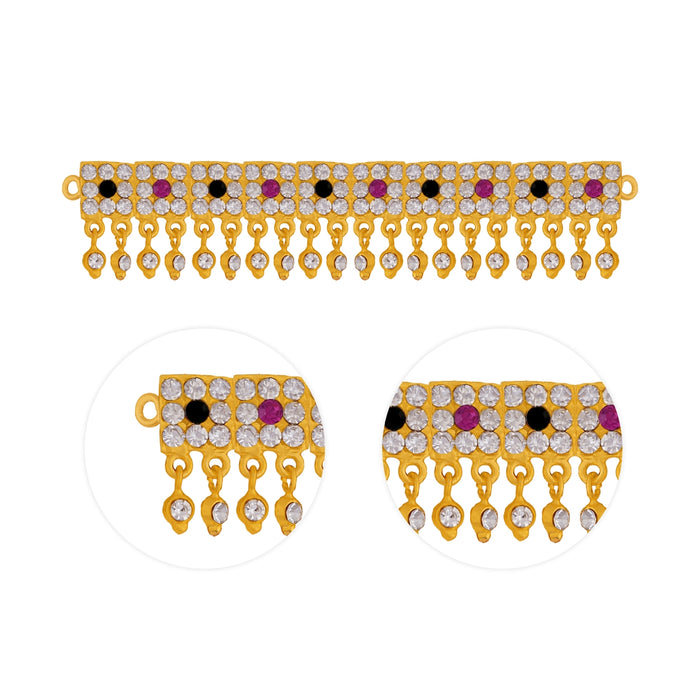 Hip Belt - 4 Inches | Multicolour Stone Jewellery/ Waist Belt/ Artificial Jewelry/ Stone Belt For Deity - Waist & Leg Accessories