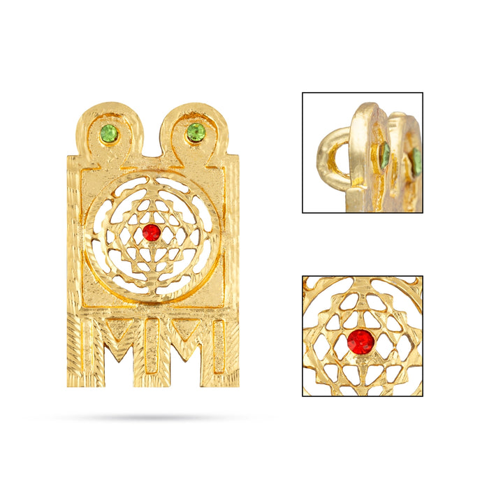 Mangal Sutra - 2 x 1.25 Inches | Thali Mangalsutra/ Stone With Gold Polish Jewellery / Mangala Sutra for Deity - Neck & Body Accessories