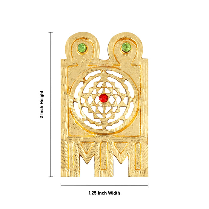 Mangal Sutra - 2 x 1.25 Inches | Thali Mangalsutra/ Stone With Gold Polish Jewellery / Mangala Sutra for Deity - Neck & Body Accessories